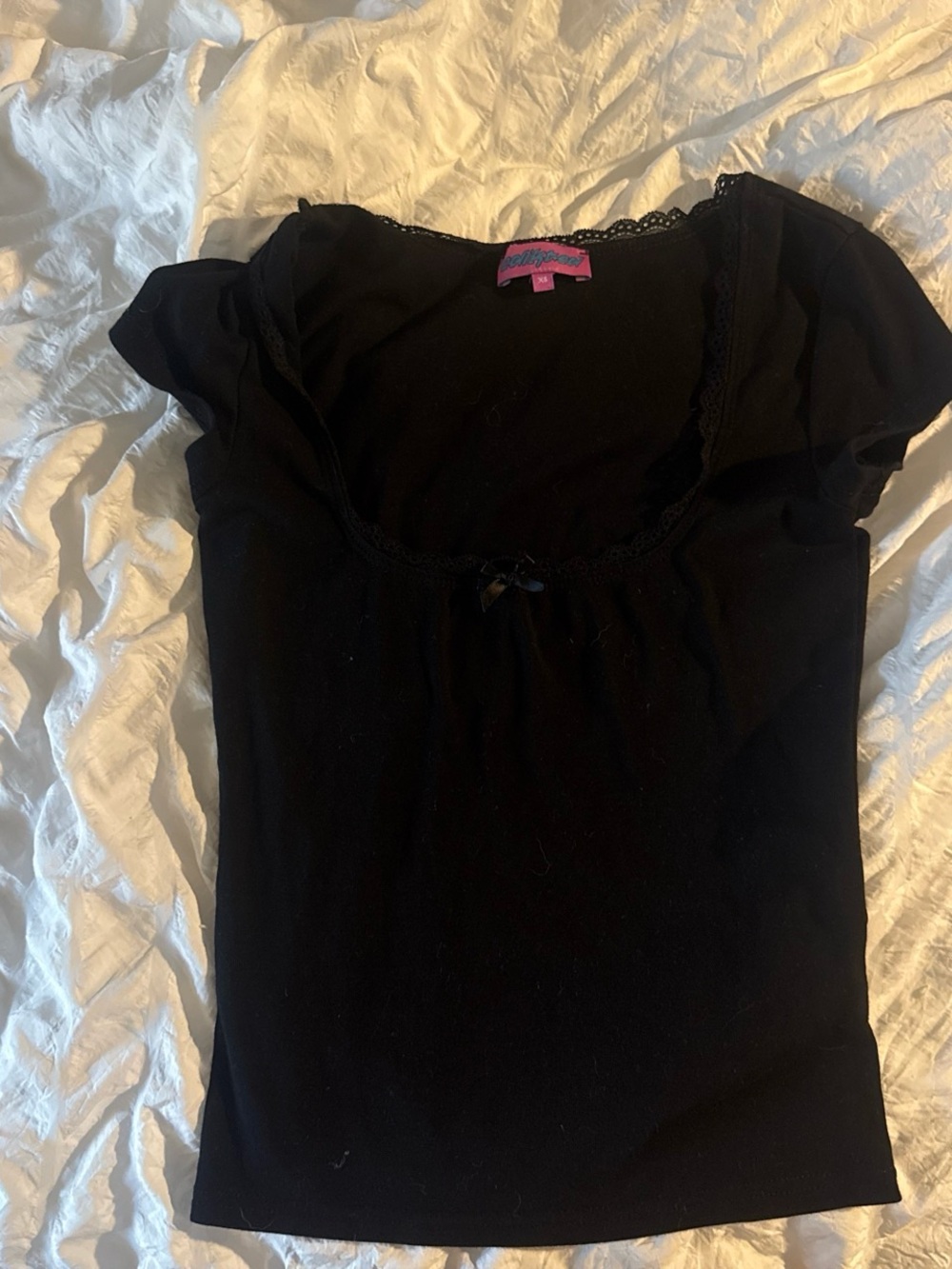 Edikted Black Lace-Trim Scoop Neck Camisole